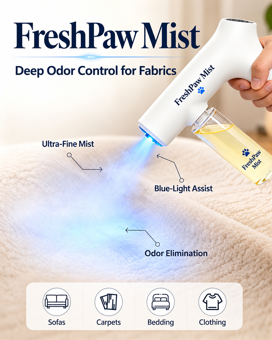 FreshPaw Mist™ – Cordless Nano Pet Odour Eliminator Kit