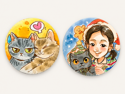 Custom Pet Magnet – Personalized Caricature Fridge Magnet (10cm)