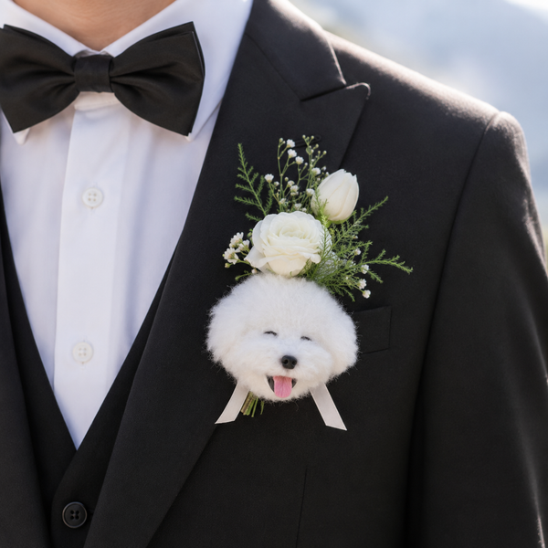 The groom's lapel