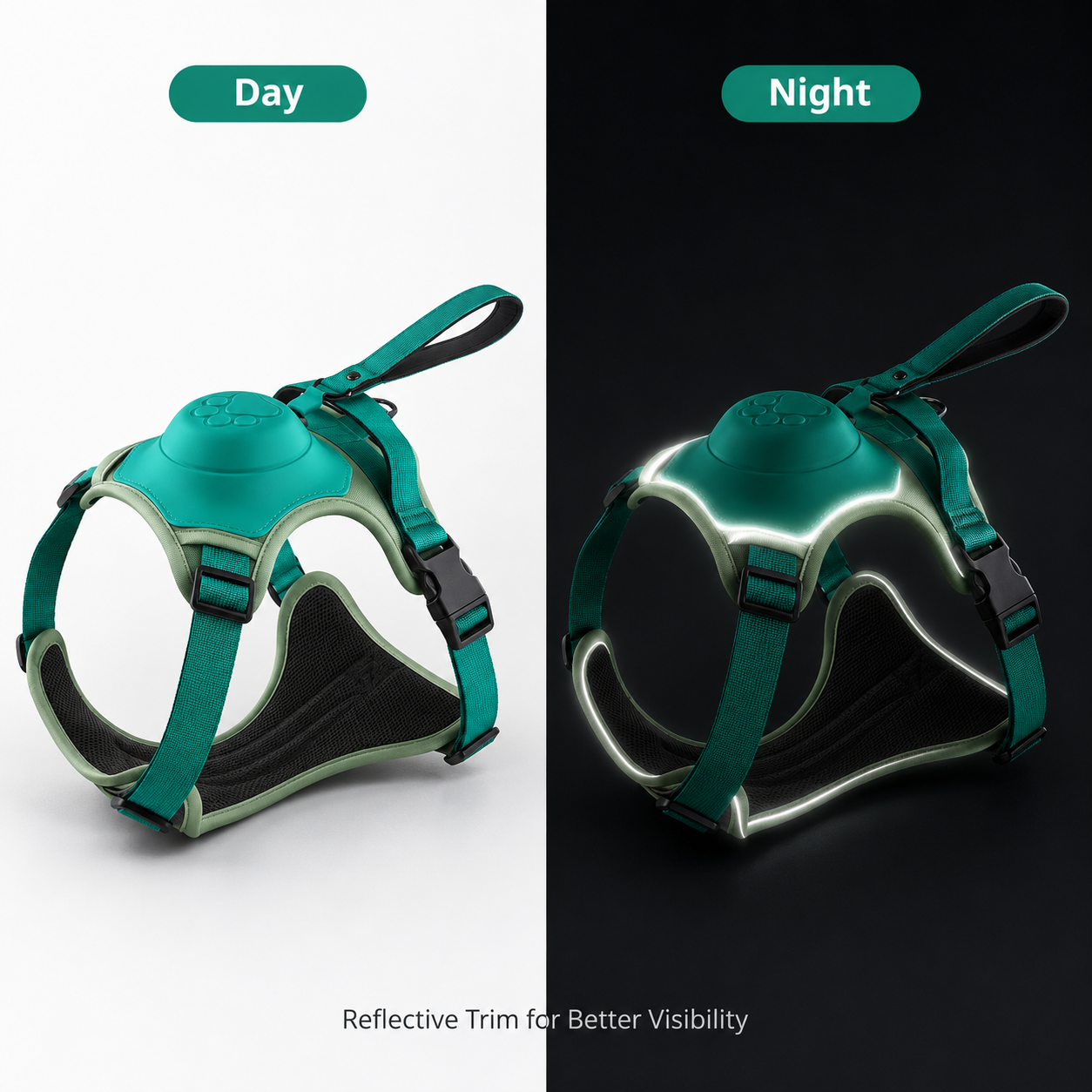 BebeBloom® Built-In Leash Dog Harness — No-Pull, Escape-Proof, Reflective