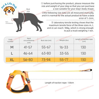 All-in-One Retractable Dog Leash & Anti-Escape Harness – No-Pull Vest-Style Harness for Medium to Large Dogs, Ideal for Walking