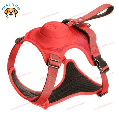 All-in-One Retractable Dog Leash & Anti-Escape Harness – No-Pull Vest-Style Harness for Medium to Large Dogs, Ideal for Walking