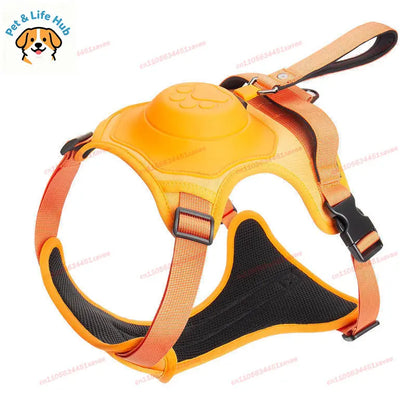 All-in-One Retractable Dog Leash & Anti-Escape Harness – No-Pull Vest-Style Harness for Medium to Large Dogs, Ideal for Walking