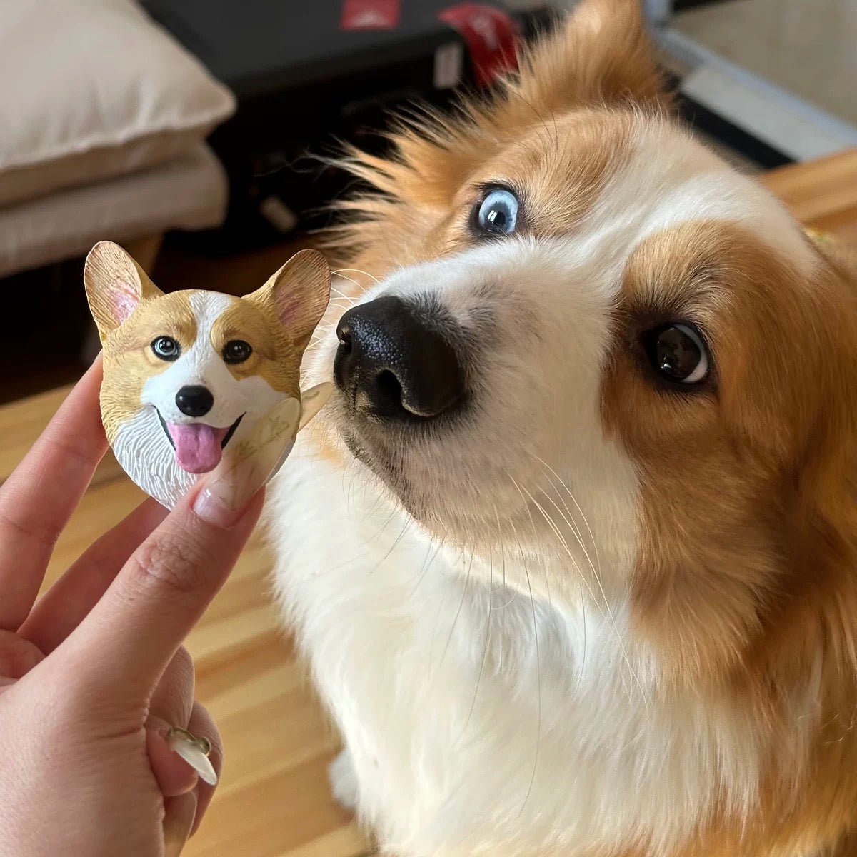 Custom Pet Portrait Fridge Magnet - Hand Engraved