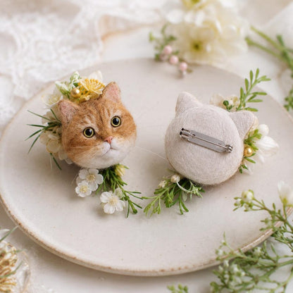 Custom Pet Wedding Boutonniere, Handmade Cat Charm, Bridal Bouquet Keepsake, Groom Corsage Gift