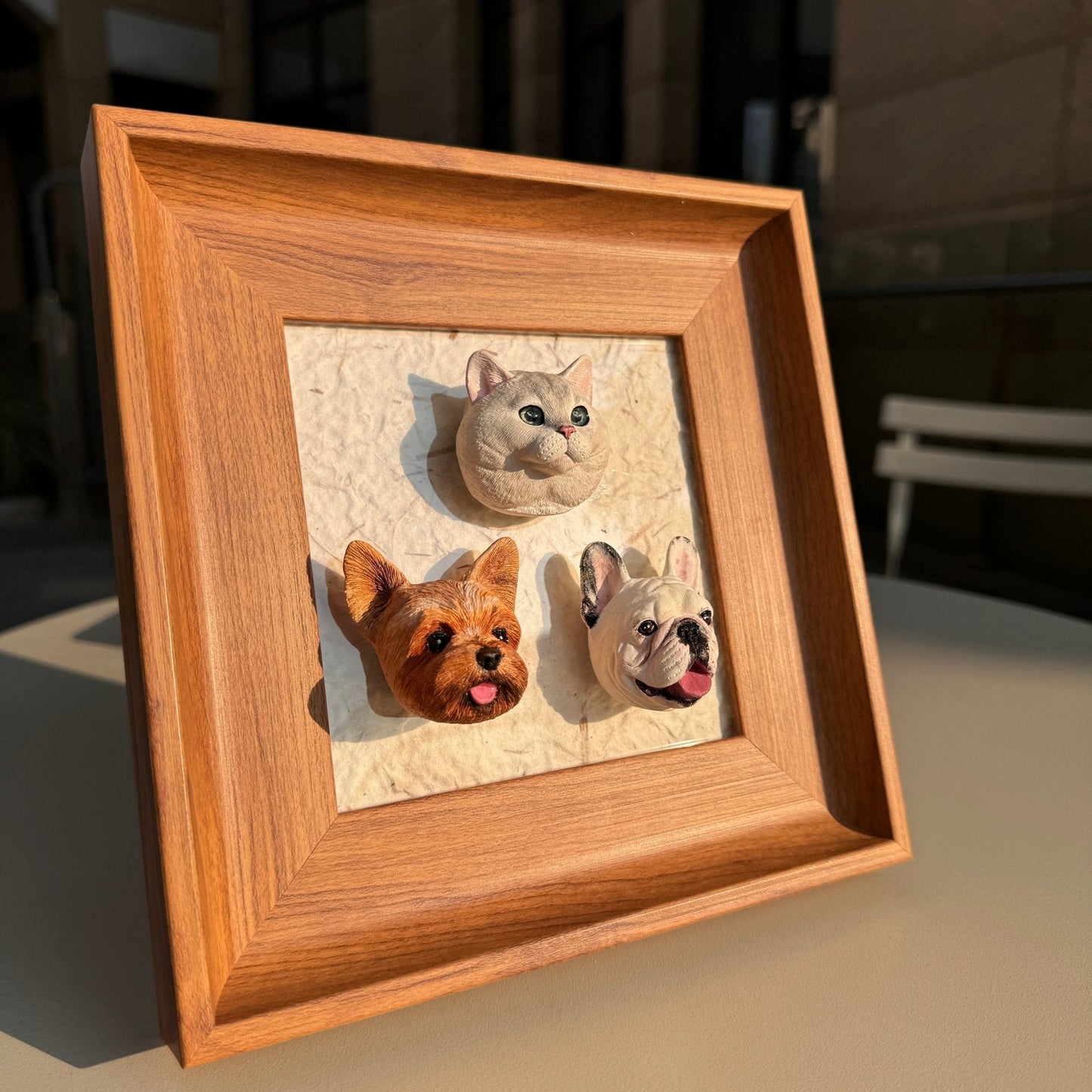 Magnetic Wooden Pet Display Frame – Place Your Pet Figurine Anywhere (No Tools Needed) (Figurine Not Included)