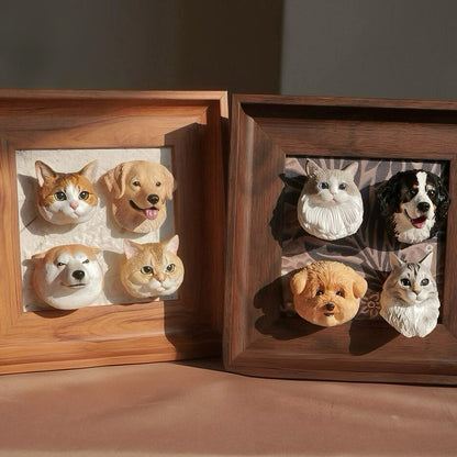 Custom Pet Portrait Fridge Magnet - Hand Engraved