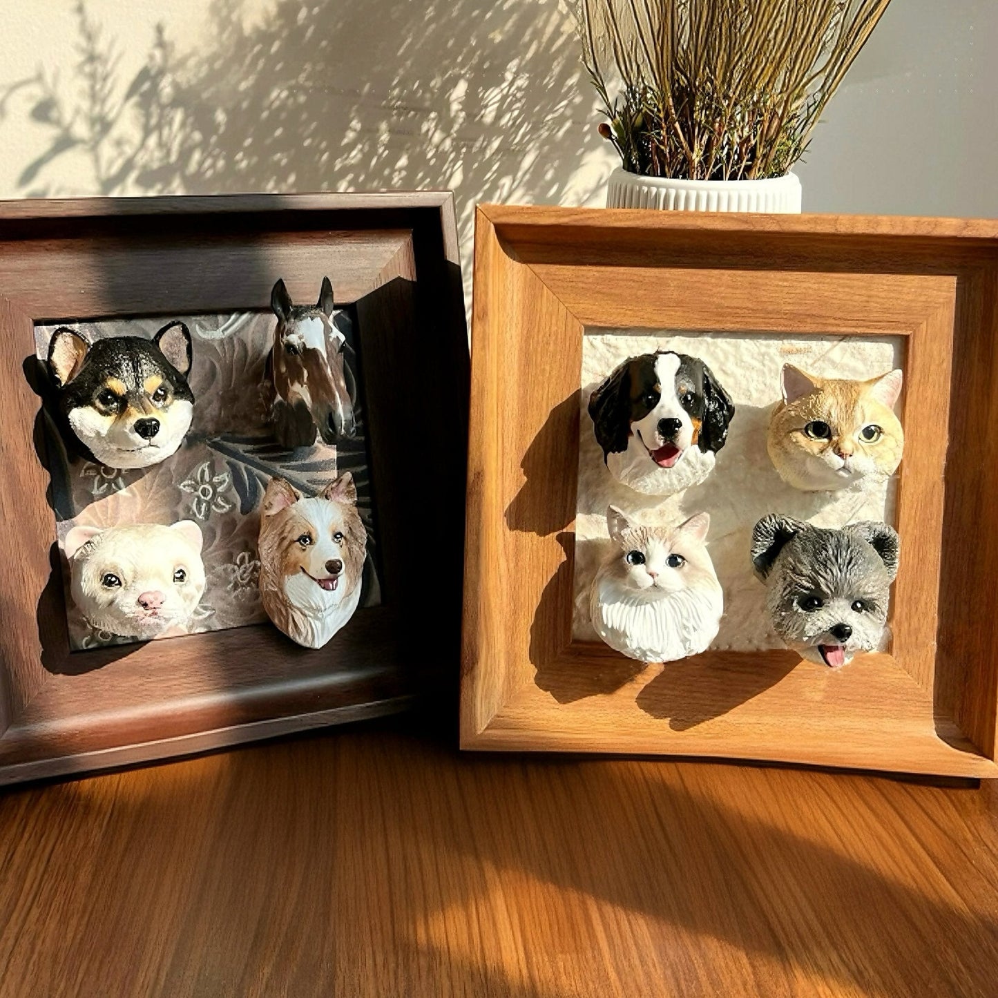 Custom Pet Portrait Fridge Magnet - Hand Engraved